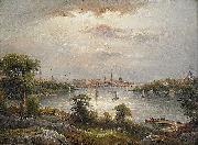 Ernfried Wahlqvist Stockholm from Stora Essingen oil painting artist